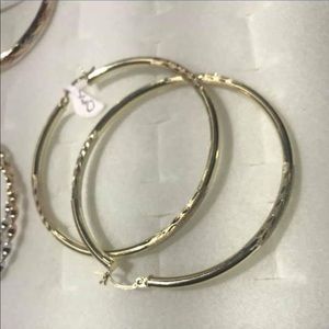 14k Yellow Solid Gold Hoop Earrings